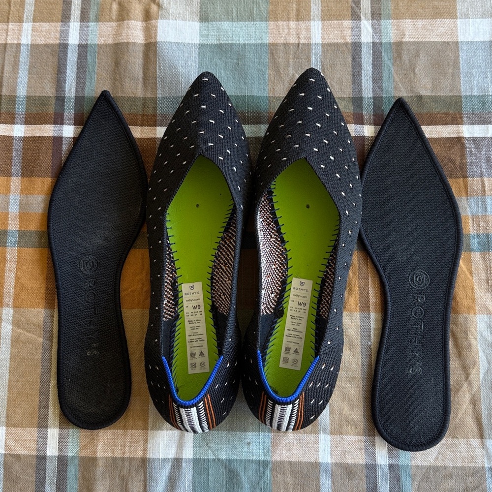 Rothy's Black and White Pointed Flats - Picture 5 of 5